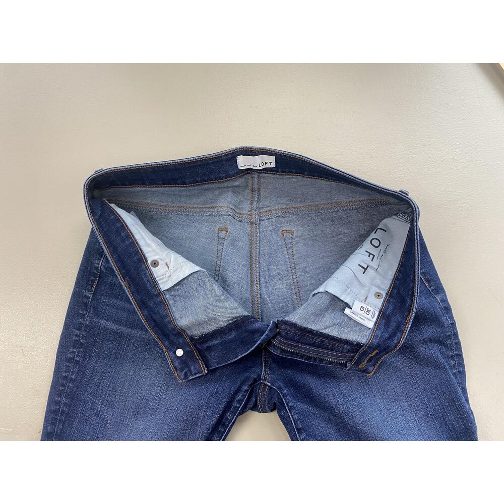 LOFT Jeans Womens 10 30 Dark Blue Wash Curvy Skinny Stretch Denim Mid Rise 34x30 - Picture 9 of 13